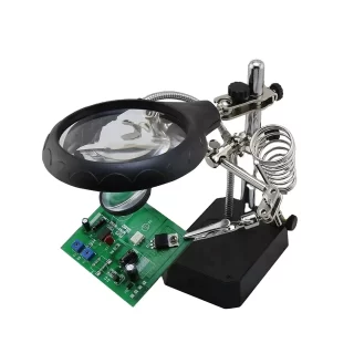 Magnifying glass 5 LED Light Auxiliary Clip Magnifier